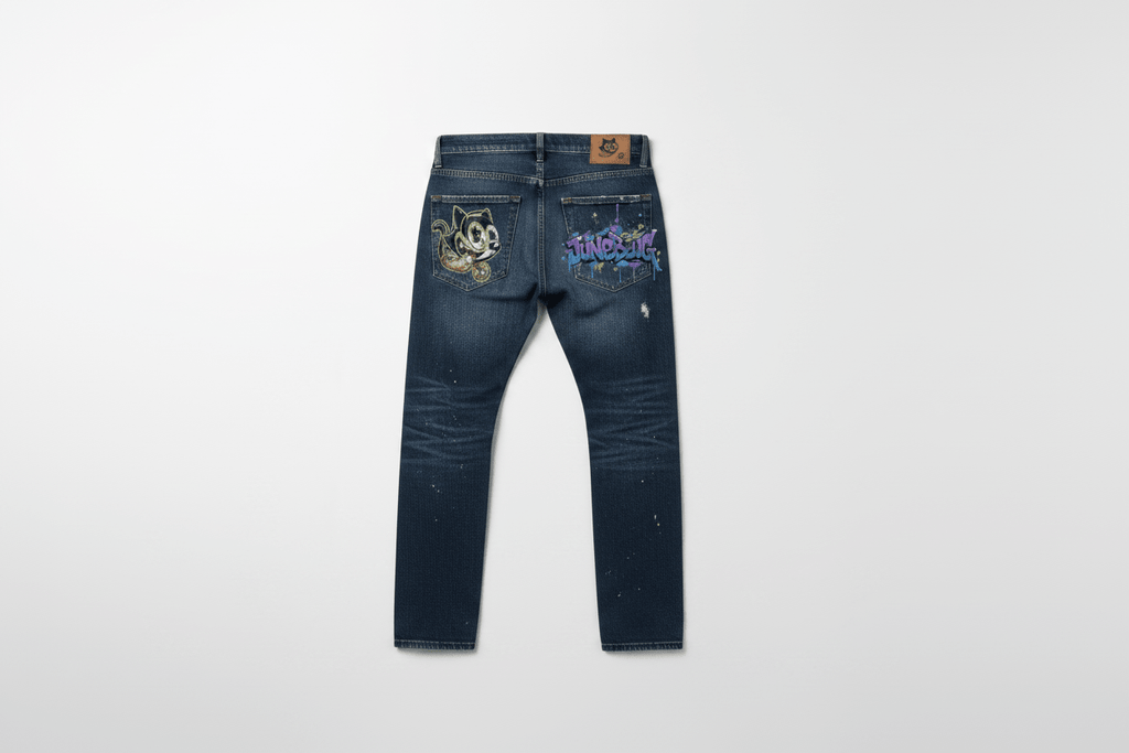 Junebug Cat Ripped Denim Jeans - junebug