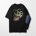 Junebug Graffiti Cat Oversized Faded Tee - junebug