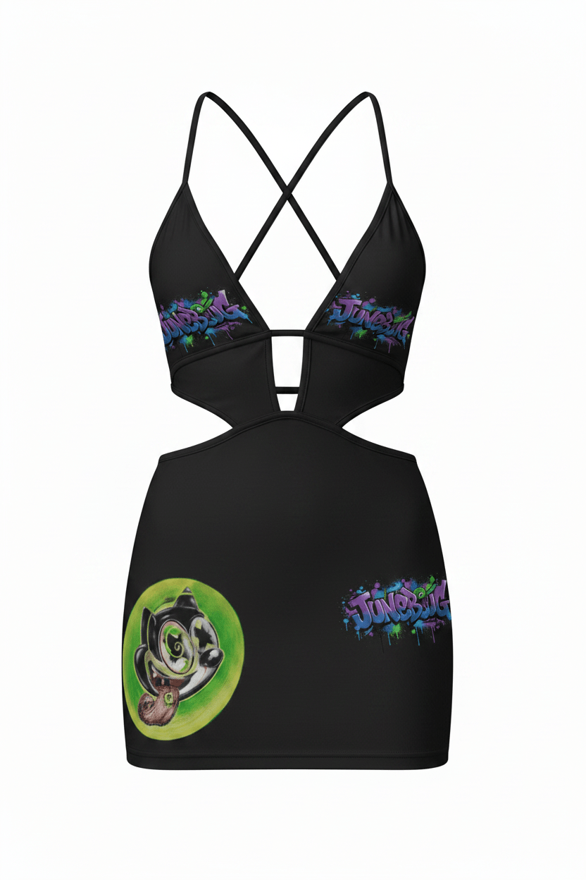 JuneBug All-Over Print Slip Dress - junebug