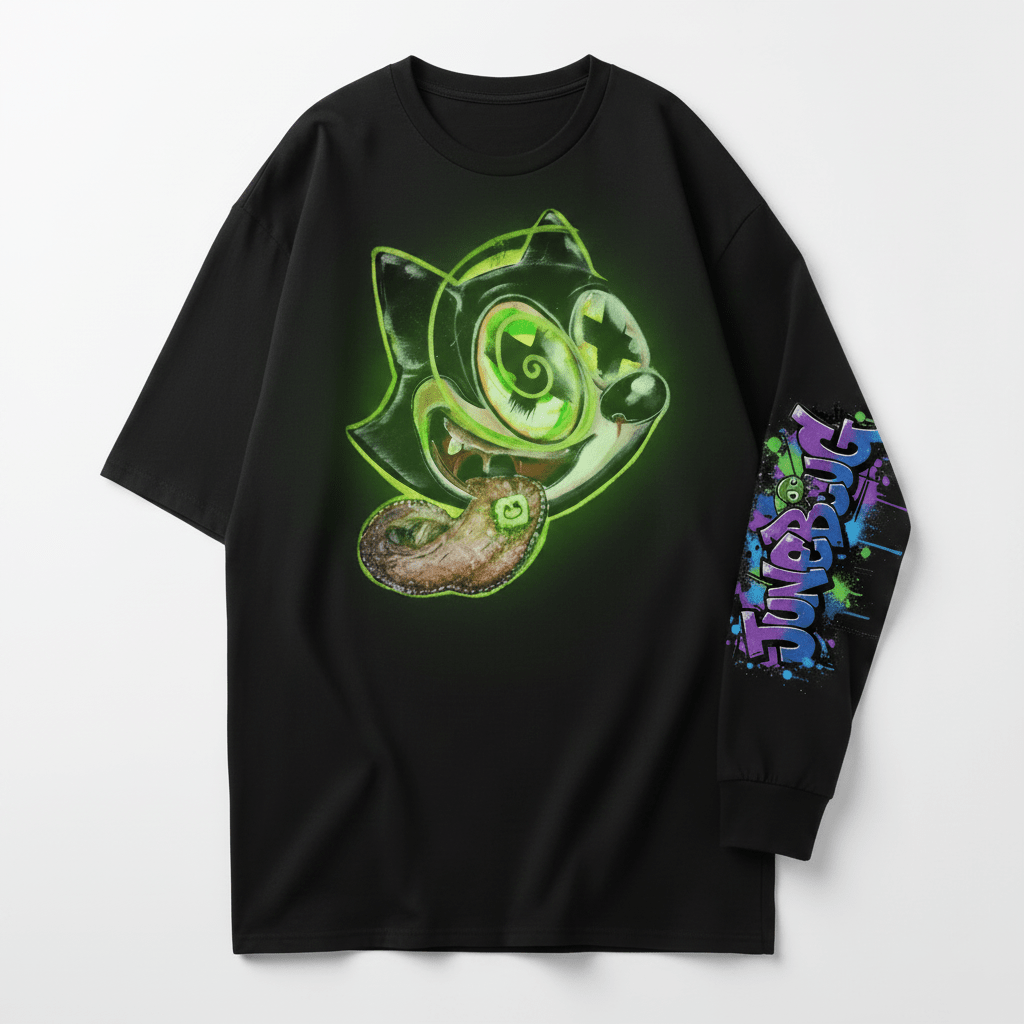 Junebug Graffiti Cat Men's Box Tee - junebug