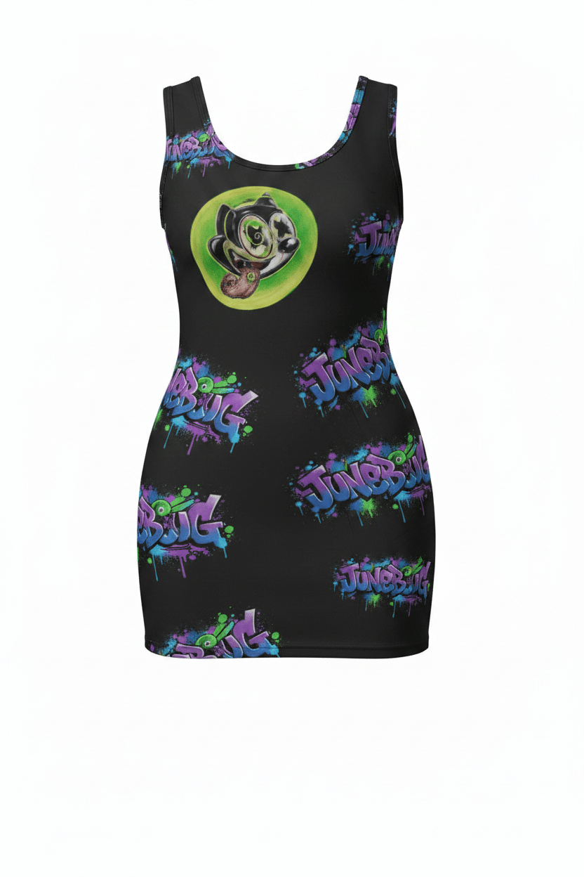 JuneBug All-Over Print Slip Dress - junebug