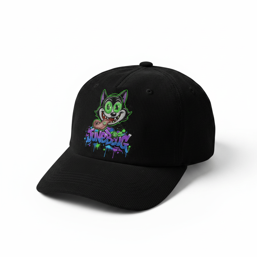 Junebug Graffiti Cat Corduroy Hat - junebug
